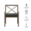 Northlake Outdoor Teak Dining Armchair in Weathered Gray Flint