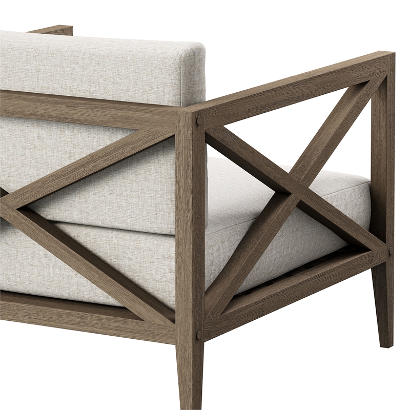 Northlake Outdoor Teak Armchair in Weathered Gray Pebble