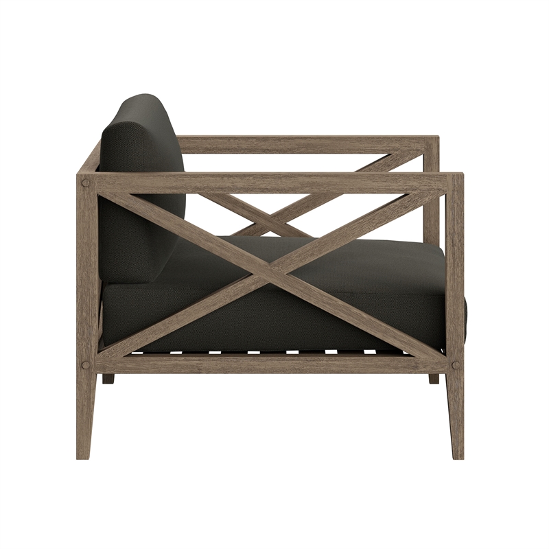 Northlake Outdoor Teak Armchair in Weathered Gray Flint