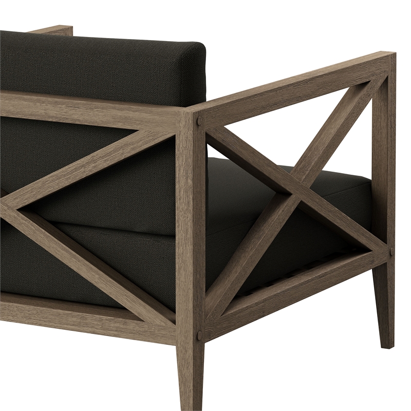 Northlake Outdoor Teak Armchair in Weathered Gray Flint