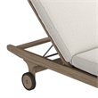 Saratoga Outdoor Teak Chaise Lounge Chair in Weathered Gray Pebble