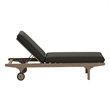 Saratoga Outdoor Teak Chaise Lounge Chair in Weathered Gray Flint