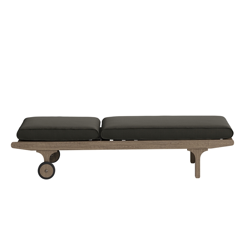 Saratoga Outdoor Teak Chaise Lounge Chair in Weathered Gray Flint
