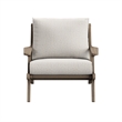 Saratoga Outdoor Teak Wood Armchair in Weathered Gray Pebble