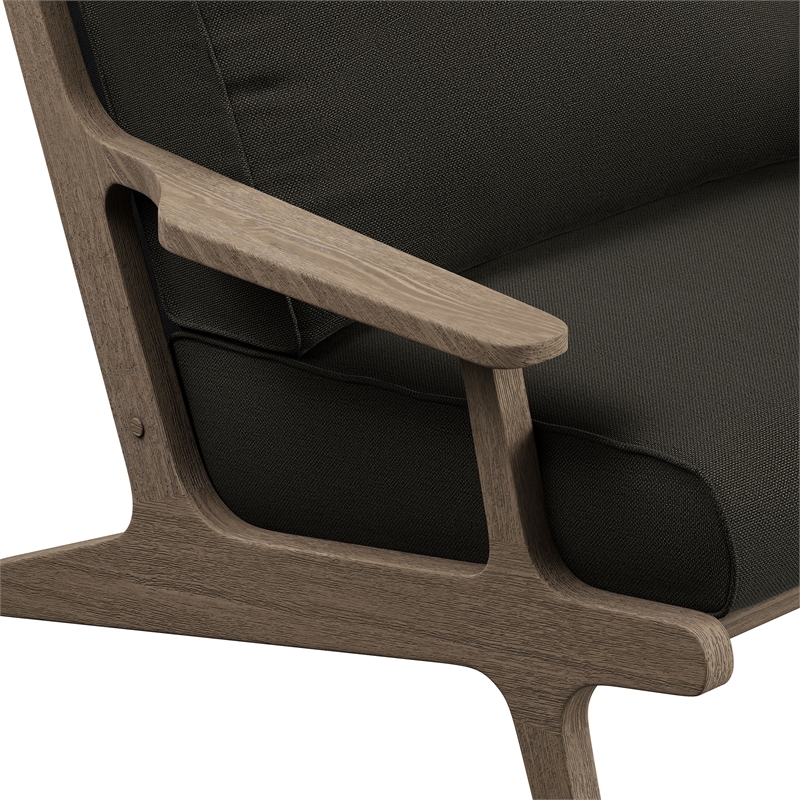 Saratoga Outdoor Teak Wood Armchair in Weathered Gray Flint