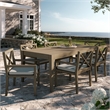 Modway Northlake 7-Piece Outdoor Teak Wood Dining Set in Weathered Gray Pebble