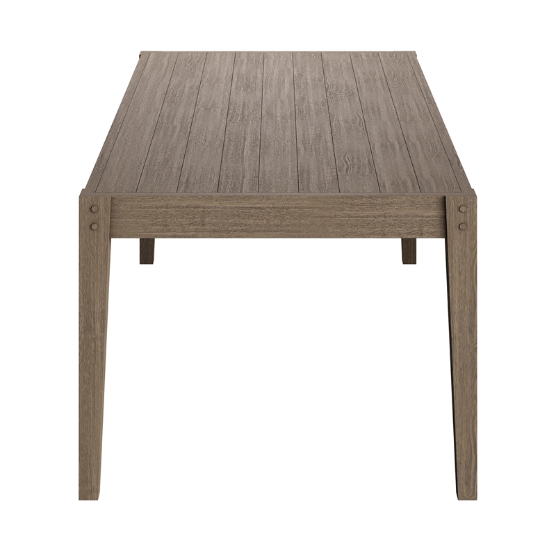Modway Northlake 7-Piece Outdoor Teak Wood Dining Set in Weathered Gray Flint