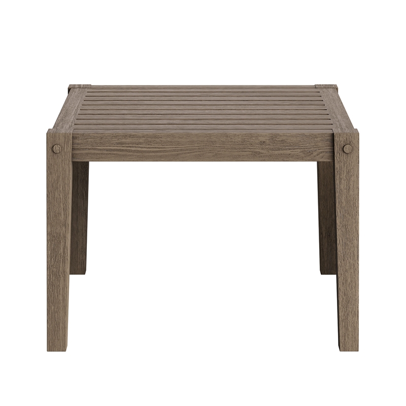 Modway Northlake 5-Piece Outdoor Teak Wood Furniture Set in Weathered Gray Pebble