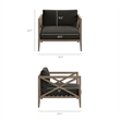Modway Northlake 5-Piece Outdoor Teak Wood Furniture Set in Weathered Gray Flint