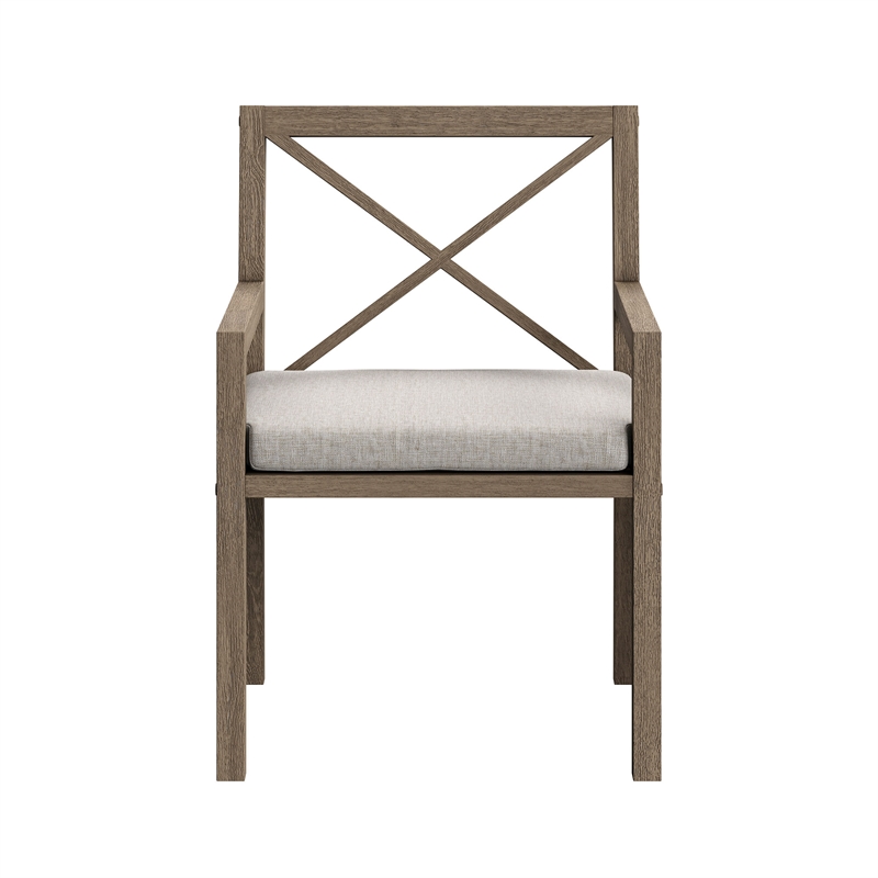 Modway Northlake 9-Piece Outdoor Teak Wood Dining Set in Weathered Gray Pebble