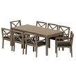 Modway Northlake 9-Piece Outdoor Teak Wood Dining Set in Weathered Gray Flint