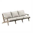 Modway Saratoga 4-Piece Outdoor Teak Wood Furniture Set in Weathered Gray Pebble