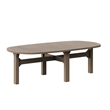 Modway Saratoga 4-Piece Outdoor Teak Wood Furniture Set in Weathered Gray Pebble