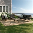 Modway Saratoga 4-Piece Outdoor Teak Wood Furniture Set in Weathered Gray Flint