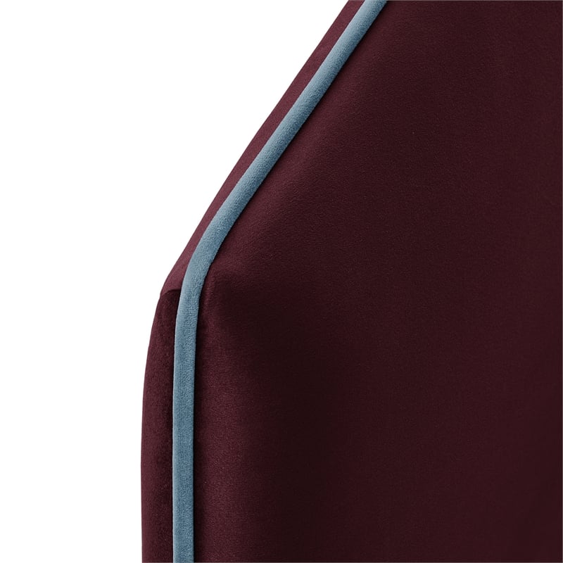 Cosette Performance Velvet Twin Size Headboard in Mulberry