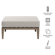 Northlake Outdoor Teak Ottoman in Weathered Gray Pebble