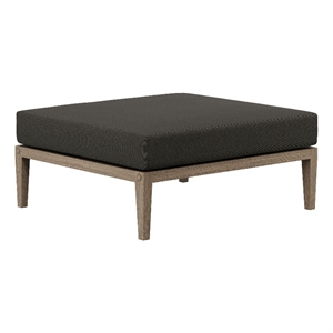 Northlake Outdoor Teak Ottoman in Weathered Gray Flint