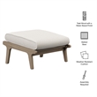 Saratoga Outdoor Teak Ottoman in Weathered Gray Pebble