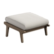 Saratoga Outdoor Teak Ottoman in Weathered Gray Pebble