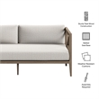 Northlake Outdoor Teak Loveseat in Weathered Gray Pebble
