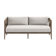 Northlake Outdoor Teak Loveseat in Weathered Gray Pebble