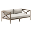 Northlake Outdoor Teak Loveseat in Weathered Gray Pebble