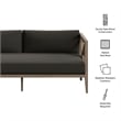 Northlake Outdoor Teak Loveseat in Weathered Gray Flint