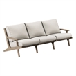 Modway Saratoga Outdoor Teak Wood Slatted Patio Sofa in Weathered Gray Pebble