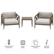 Northlake 3-Piece Outdoor Teak Wood Furniture Set with Armchair and Side Table
