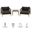 Northlake 3-Piece Outdoor Teak Wood Furniture Set with Armchair and Side Table