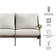 Saratoga Outdoor Teak Wood Loveseat in Weathered Gray Pebble