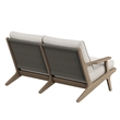 Saratoga Outdoor Teak Wood Loveseat in Weathered Gray Pebble