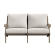Saratoga Outdoor Teak Wood Loveseat in Weathered Gray Pebble