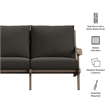Saratoga Outdoor Teak Wood Loveseat in Weathered Gray Flint