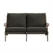 Saratoga Outdoor Teak Wood Loveseat in Weathered Gray Flint