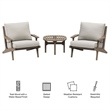 Modway Saratoga 3-PC Patio Teak Wood Furniture Set with Lounge Chairs/Side Table
