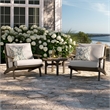 Modway Saratoga 3-PC Patio Teak Wood Furniture Set with Lounge Chairs/Side Table