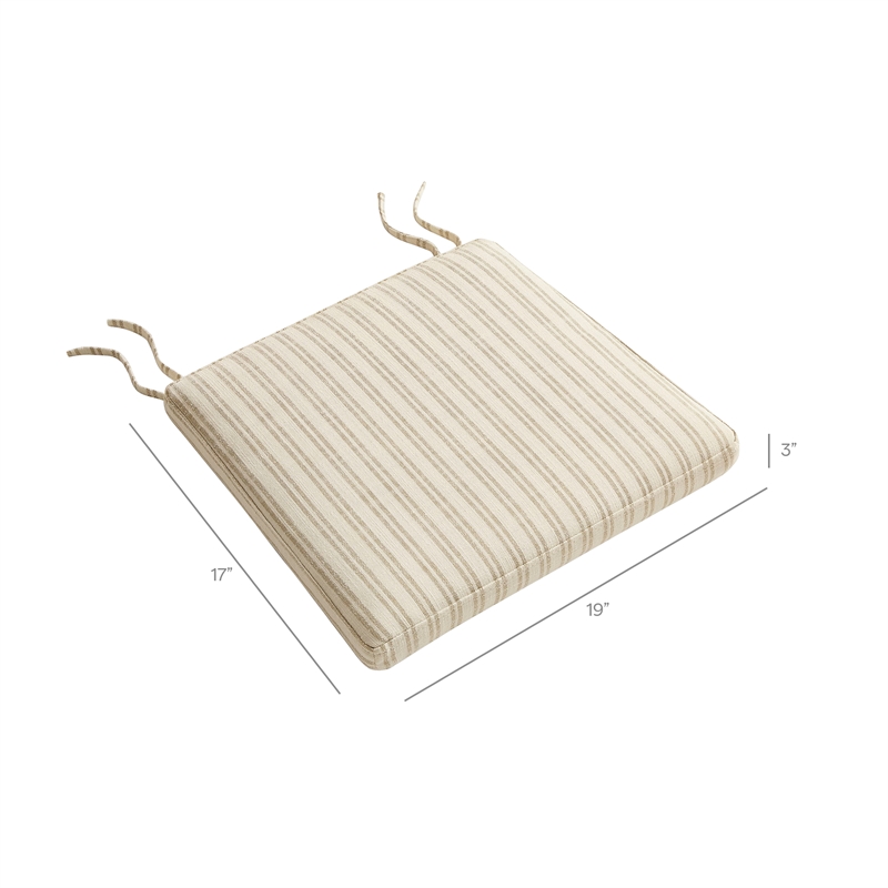 Jax Fabric Dining Chair Seat Cushion in Oatmeal Stripe