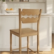 Jax Oak Wood Bar Stool With Wavy Razor Back in Weathered Oak