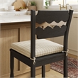 Jax Oak Wood Counter Stool Wavy Razor Back and Cushion in Black Oatmeal Stripe