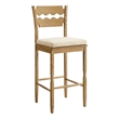 Jax Oak Wood Bar Stool Razor Back and Cushion in Weathered Oak Oatmeal Stripe