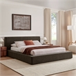 Luma Chenille Upholstered Queen Platform Bed Frame in Java