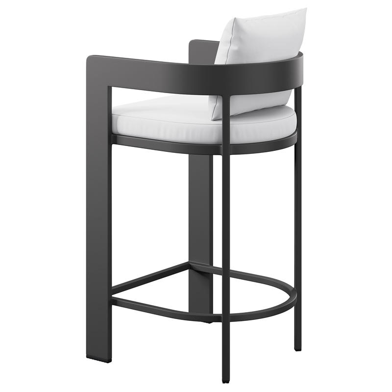 Modway Tahoe Outdoor Patio Aluminum Bar Chair in White