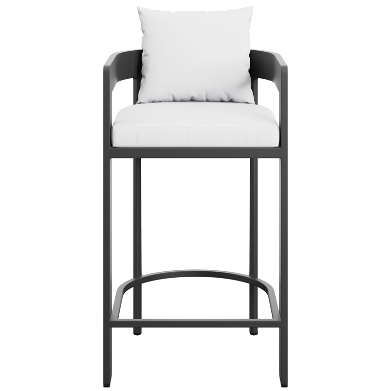 Modway Tahoe Outdoor Patio Aluminum Bar Chair in White