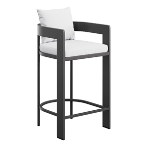 Modway Tahoe Outdoor Patio Aluminum Bar Chair in White