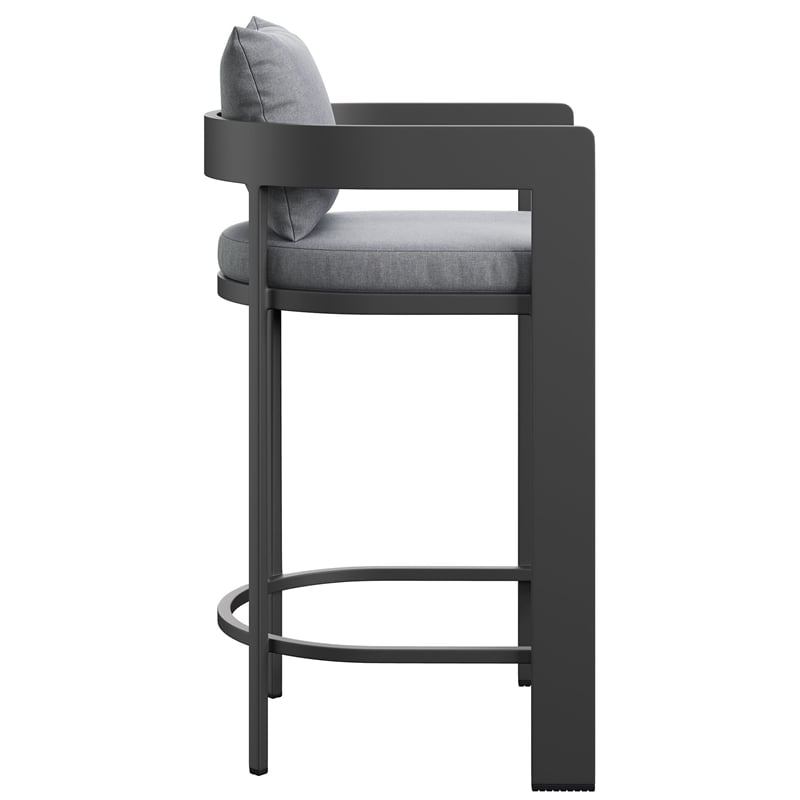 Tahoe Outdoor Patio Aluminum Bar Chair in Gray