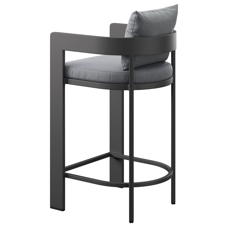Tahoe Outdoor Patio Aluminum Bar Chair in Gray