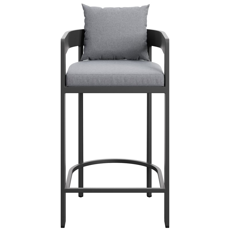Tahoe Outdoor Patio Aluminum Bar Chair in Gray