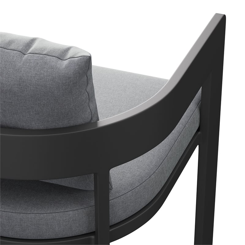 Tahoe Outdoor Patio Aluminum Bar Chair in Gray