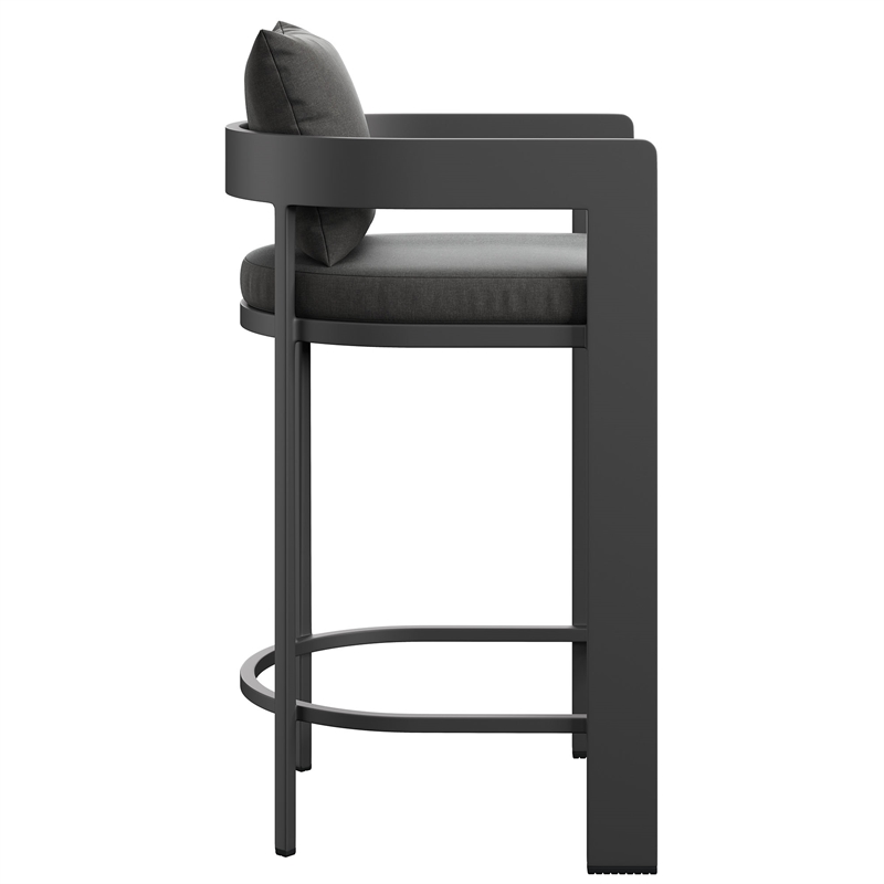 Tahoe Outdoor Patio Aluminum Bar Chair in Charcoal